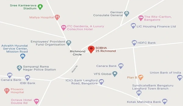 Sobha 25 Richmond Location Map