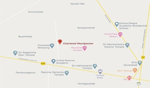 Sobha Chartered Woodpecker Location Map