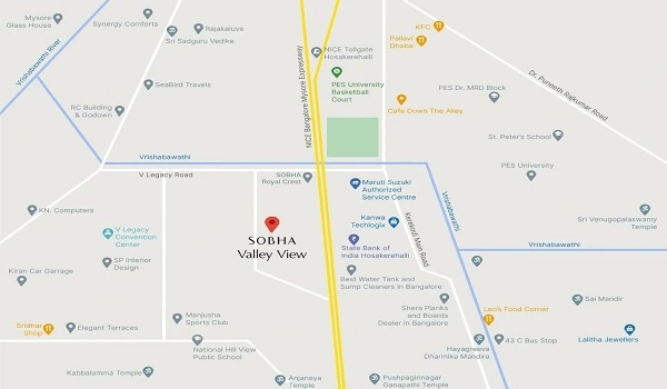 Sobha Valley View Location Map